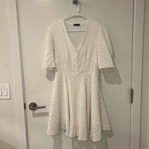 Shein Flutter Sleeve Button Front Shirred Dress size M